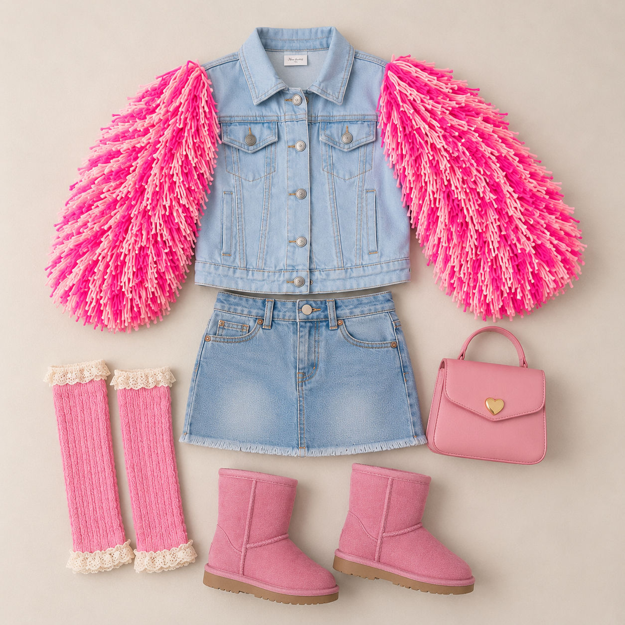 Pink Paradise Shaggy Denim Jacket