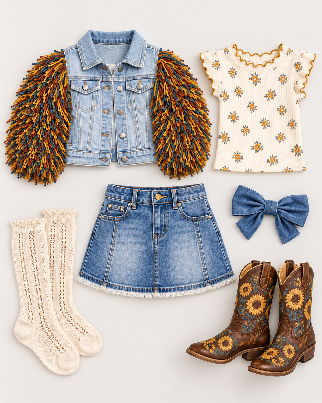 Autumn Glow Shaggy Denim Jacket