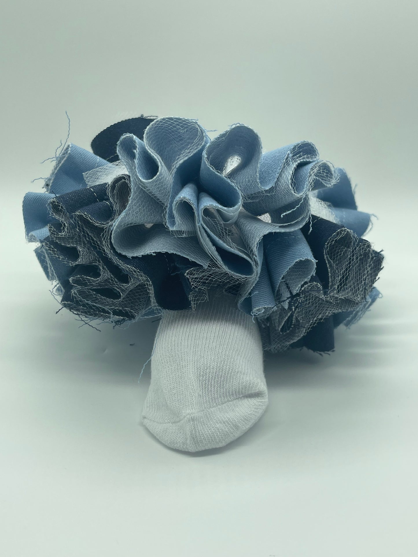 Distressed Denim ruffle socks
