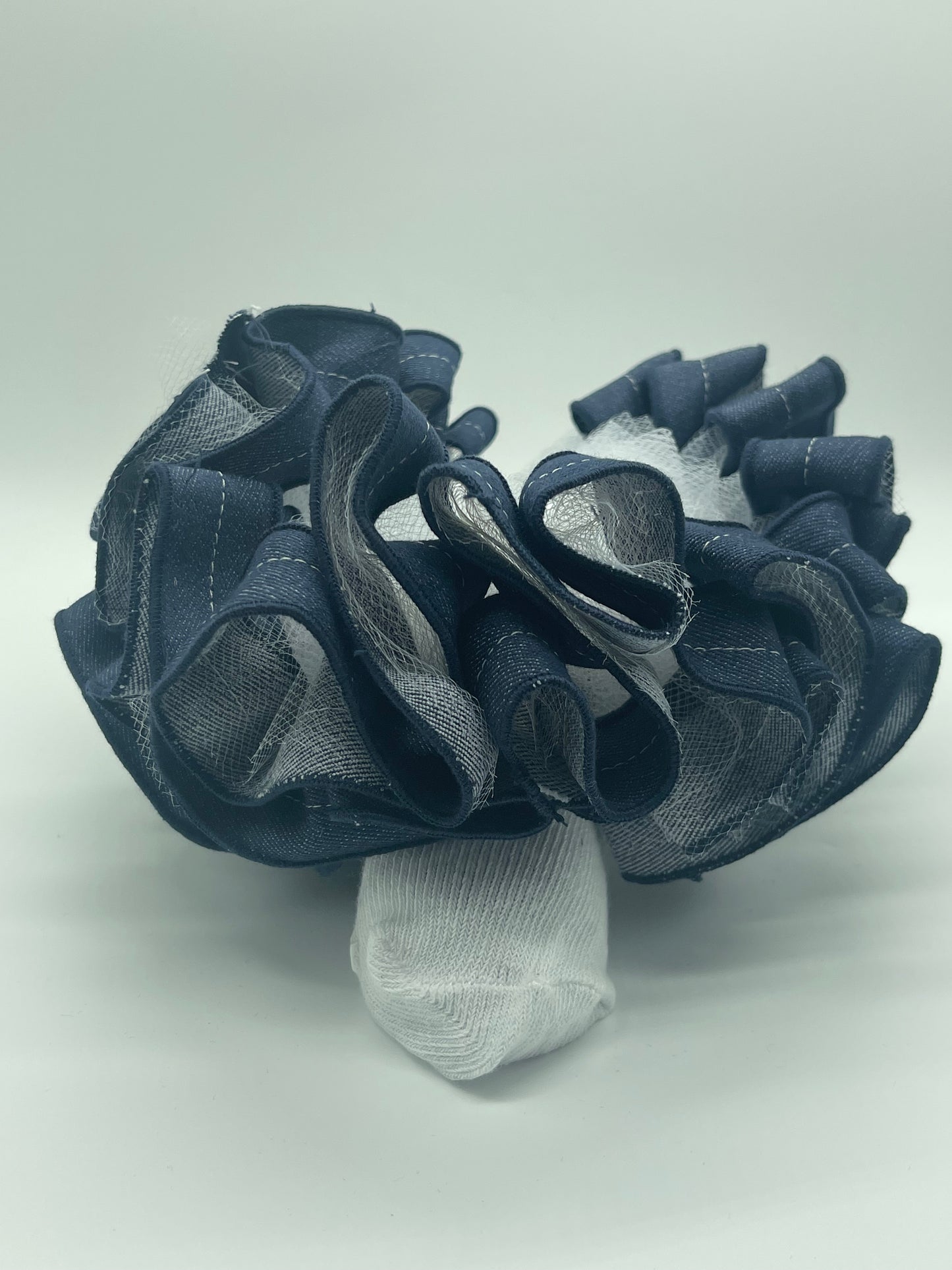 Denim ruffle socks