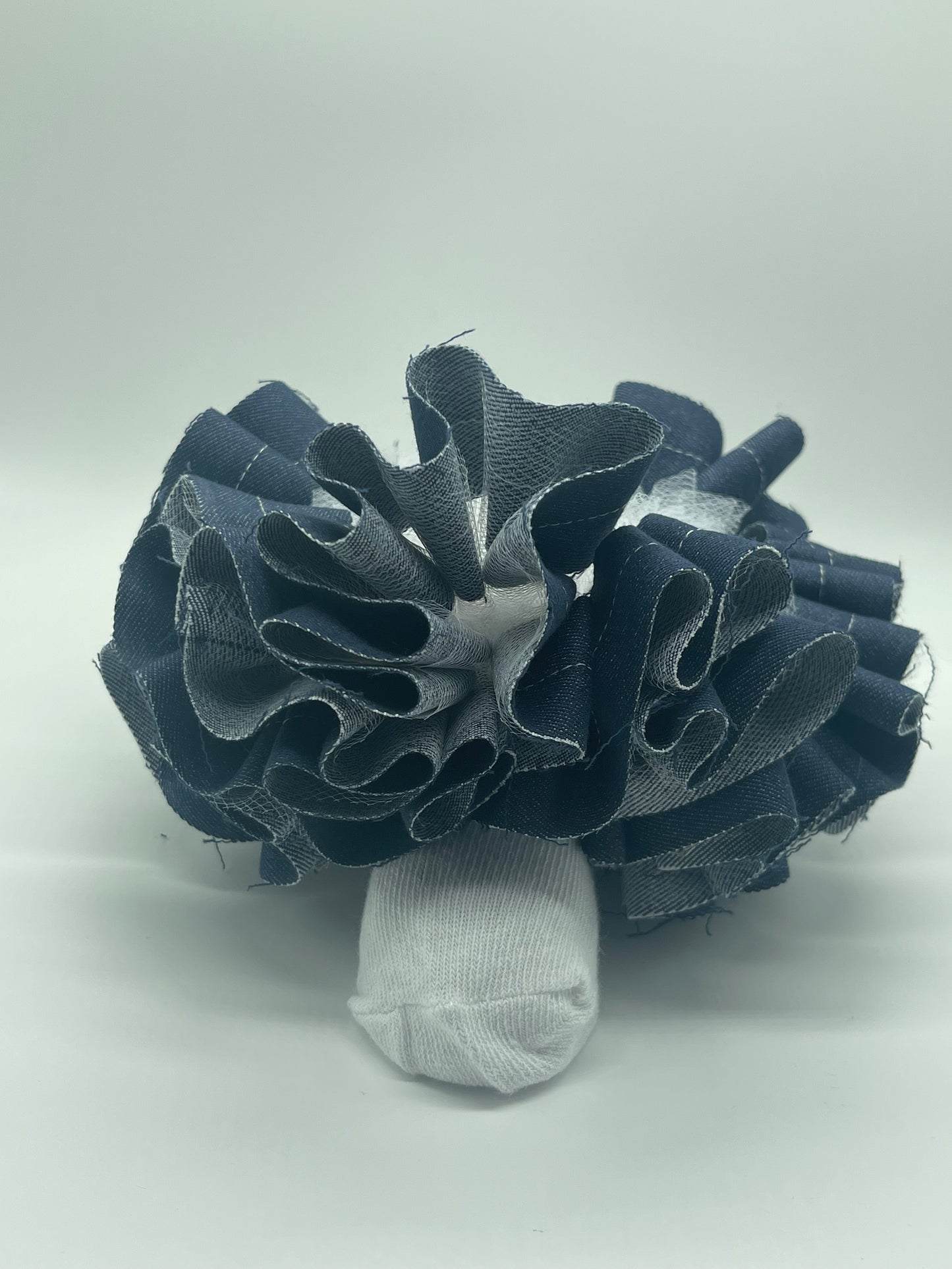 Distressed Denim ruffle socks