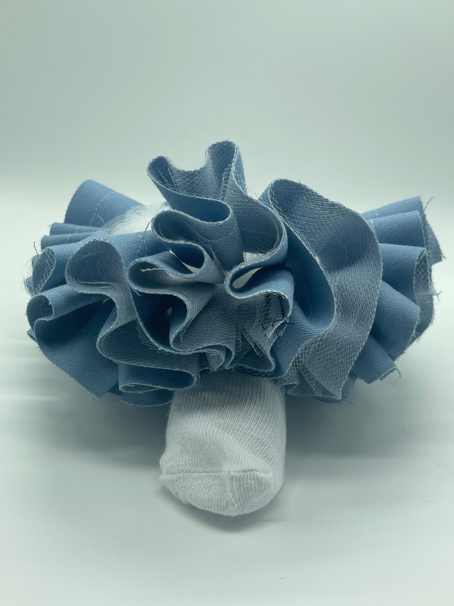 Distressed Denim ruffle socks
