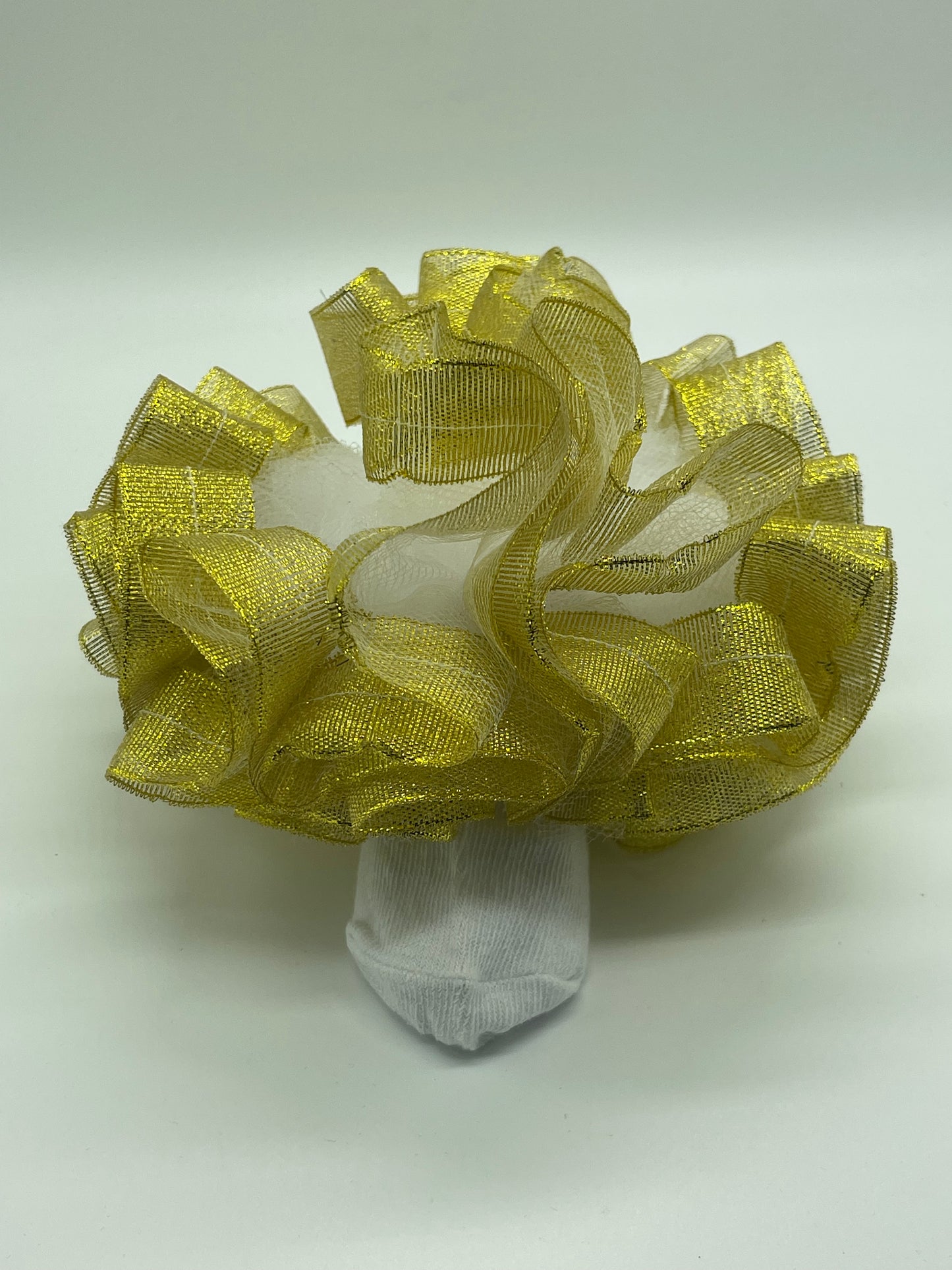 Metallic gold ruffle socks