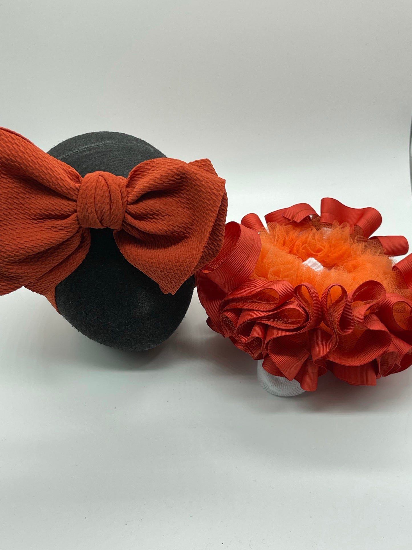 Burnt orange ruffle socks
