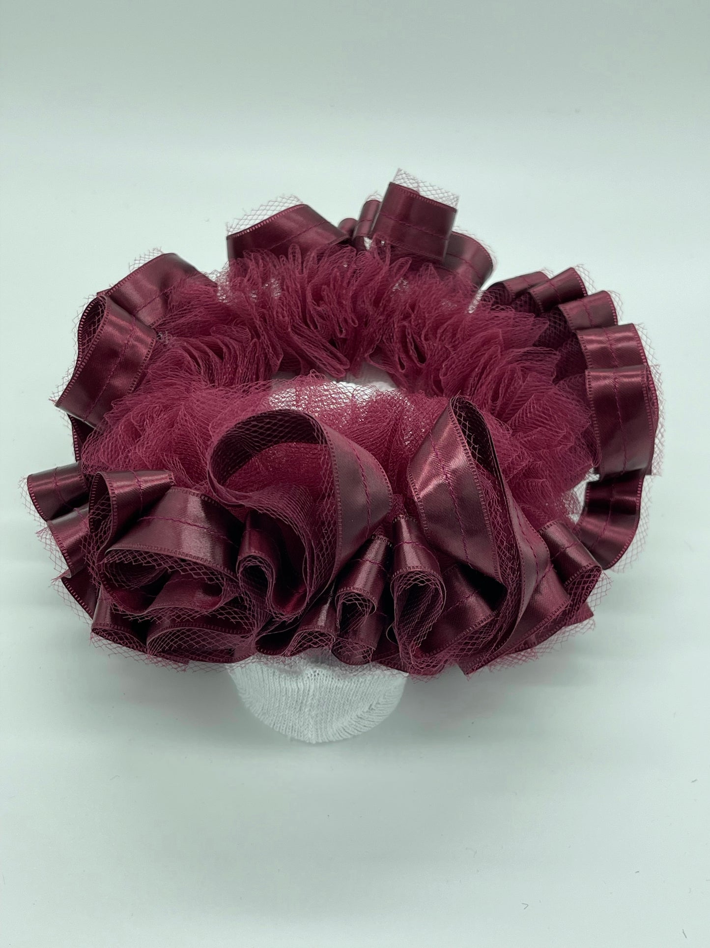 Burgundy Ruffle Socks
