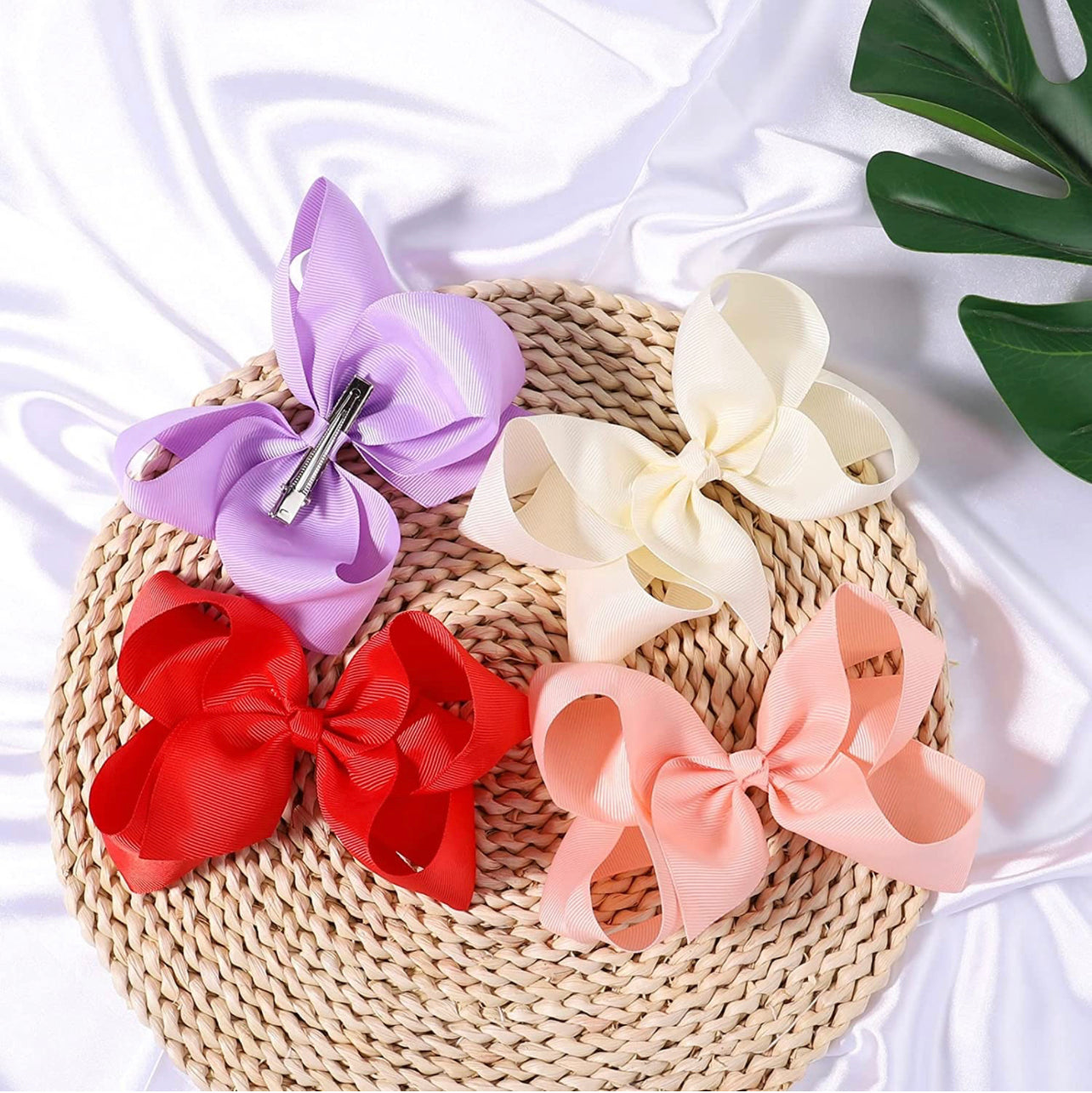 4 inch big bow hair clips