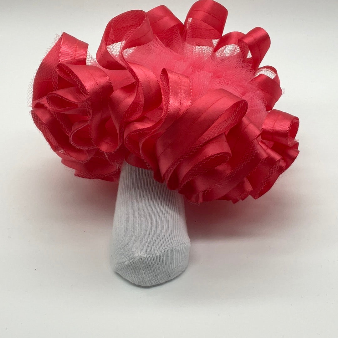 Coral ruffle socks