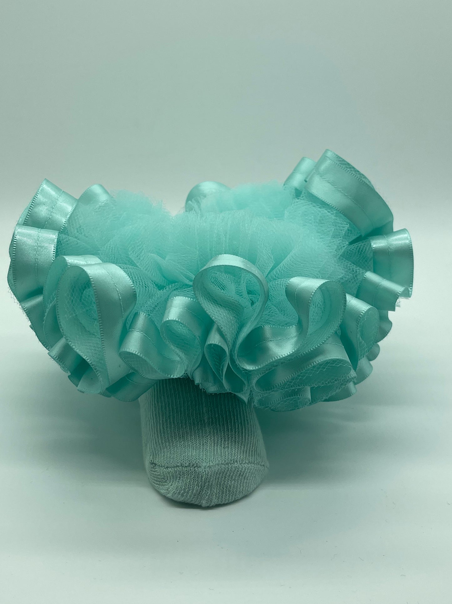 Light Aqua ruffle socks
