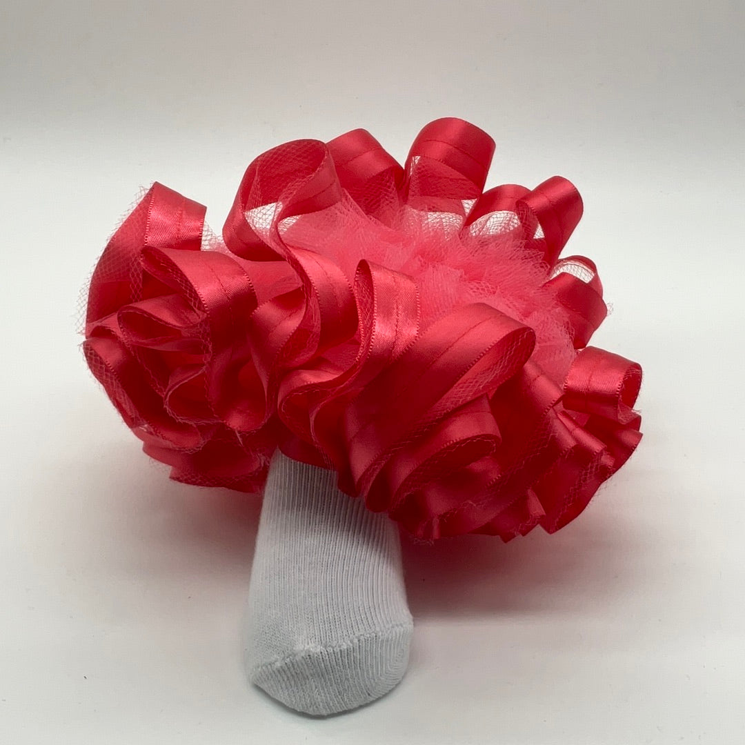 Coral ruffle socks