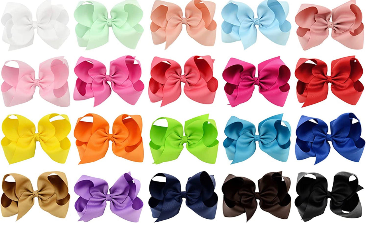6 inch big bow hair clips