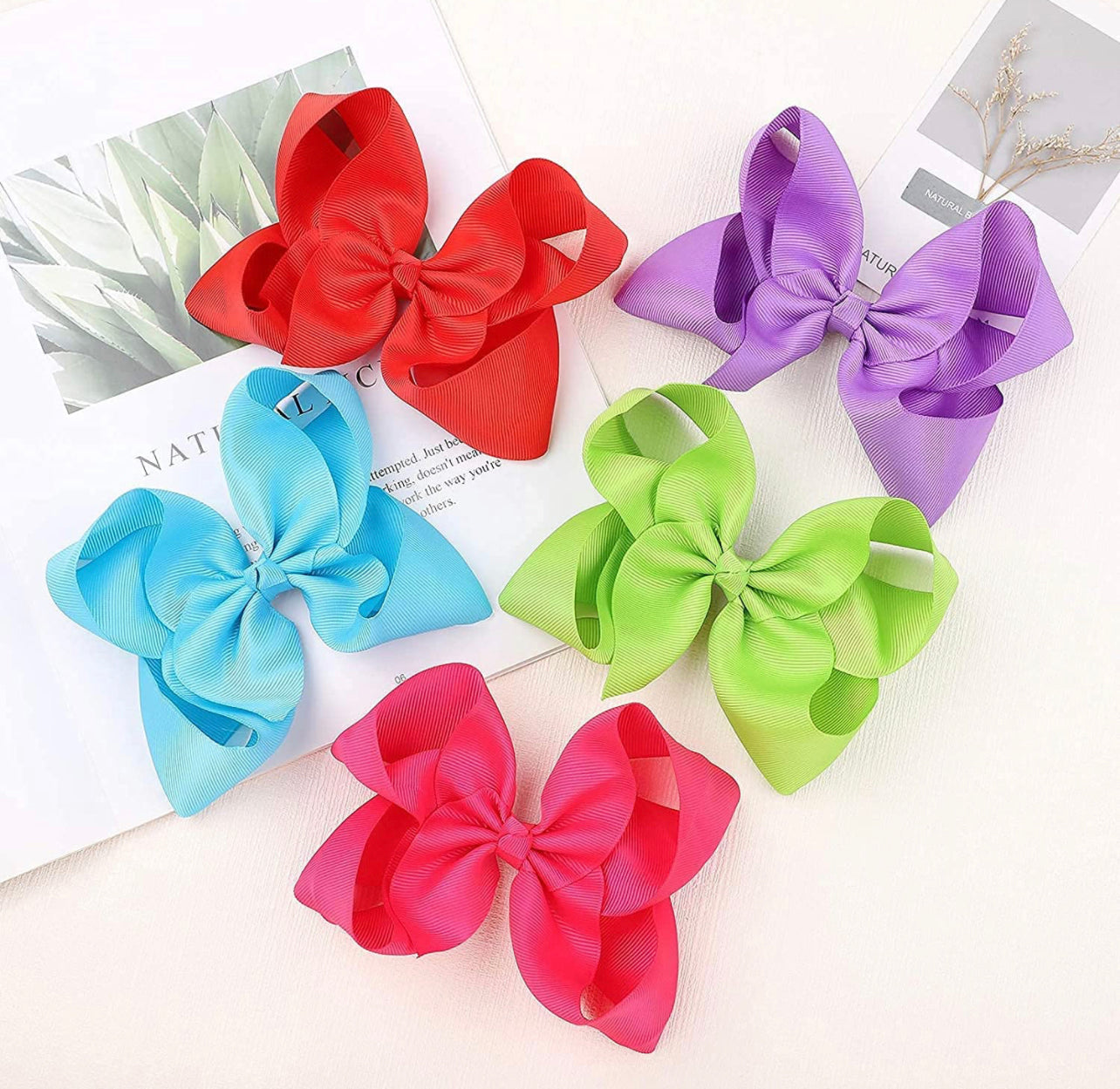 6 inch big bow hair clips