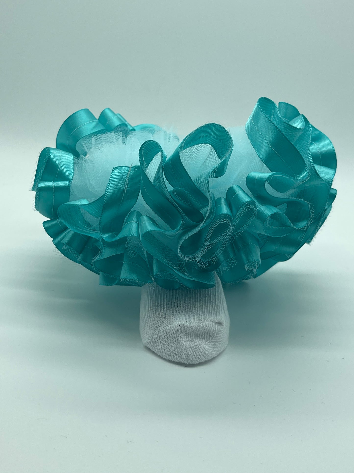 Aqua ruffle socks