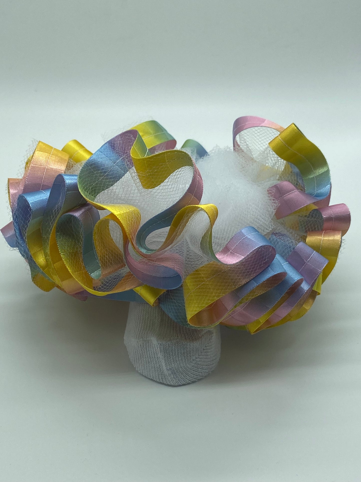 Pastel rainbow ruffle socks
