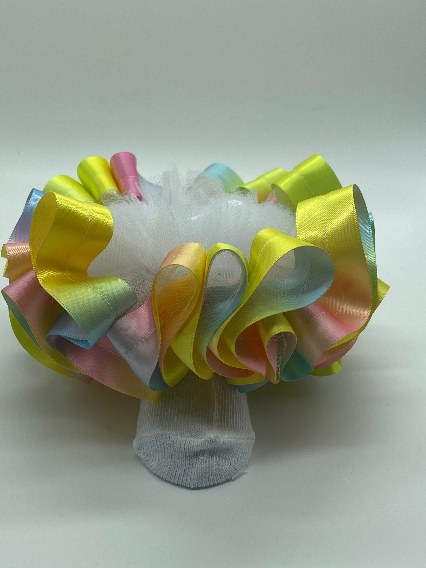 Pastel rainbow ruffle socks