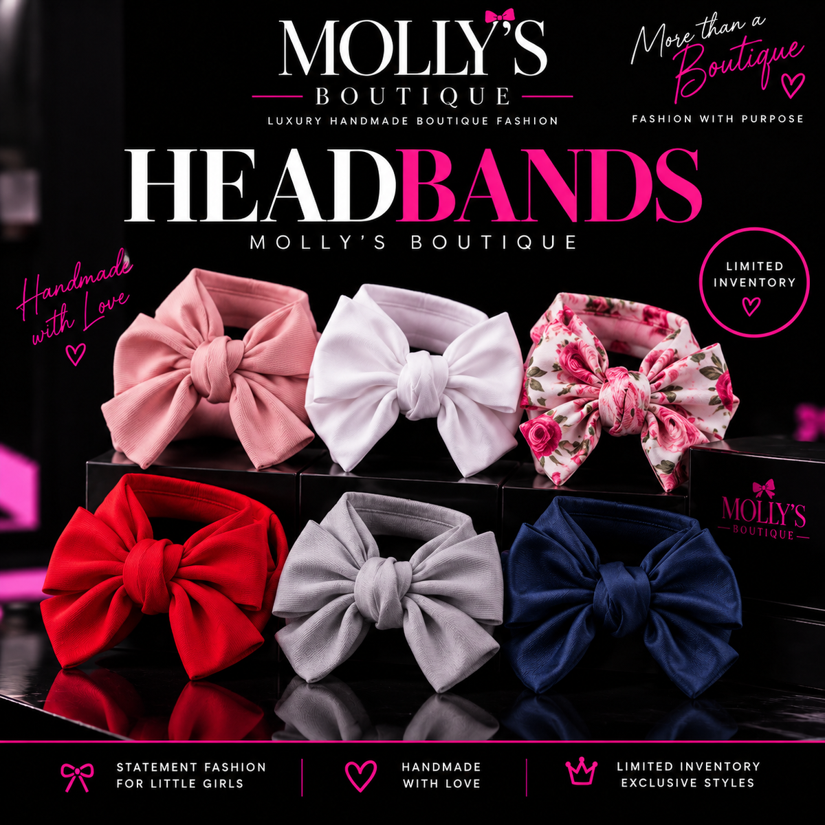 Big bow headband, front