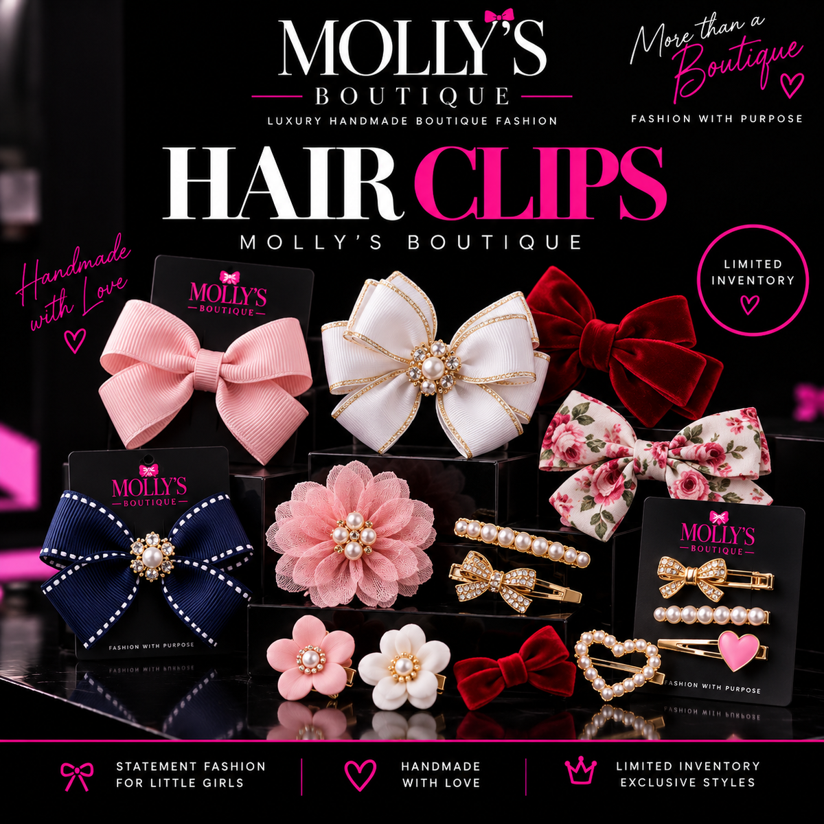 Hair Bow Clips