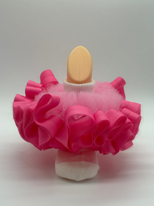 Hot pink ruffle socks