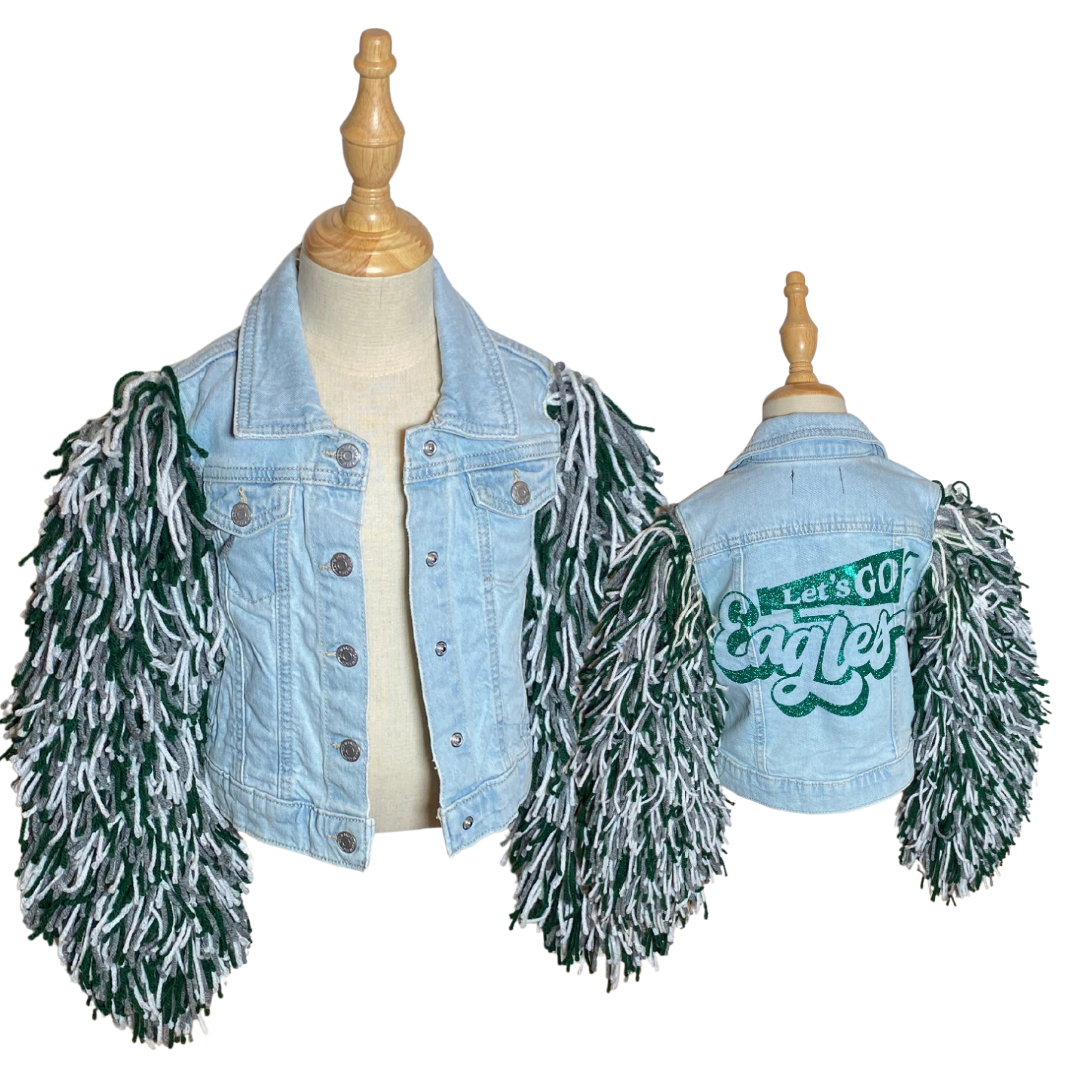 Go birds shaggy Jean jacket