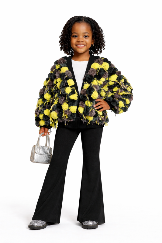 Caution, pompom cardigan