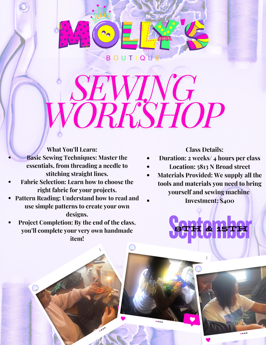 Deposit for September sewing workshop