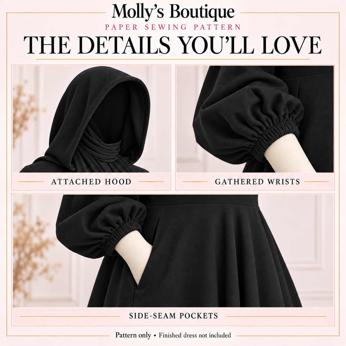 The Everyday Elegance Hooded Maxi — Hand-Cut Paper Sewing Pattern