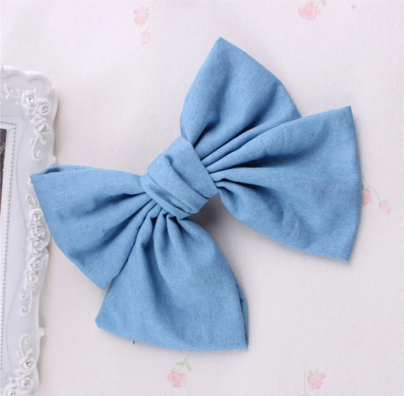 Denim Hair bow clips