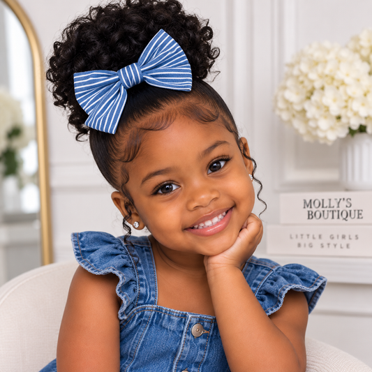 Denim Hair bow clips