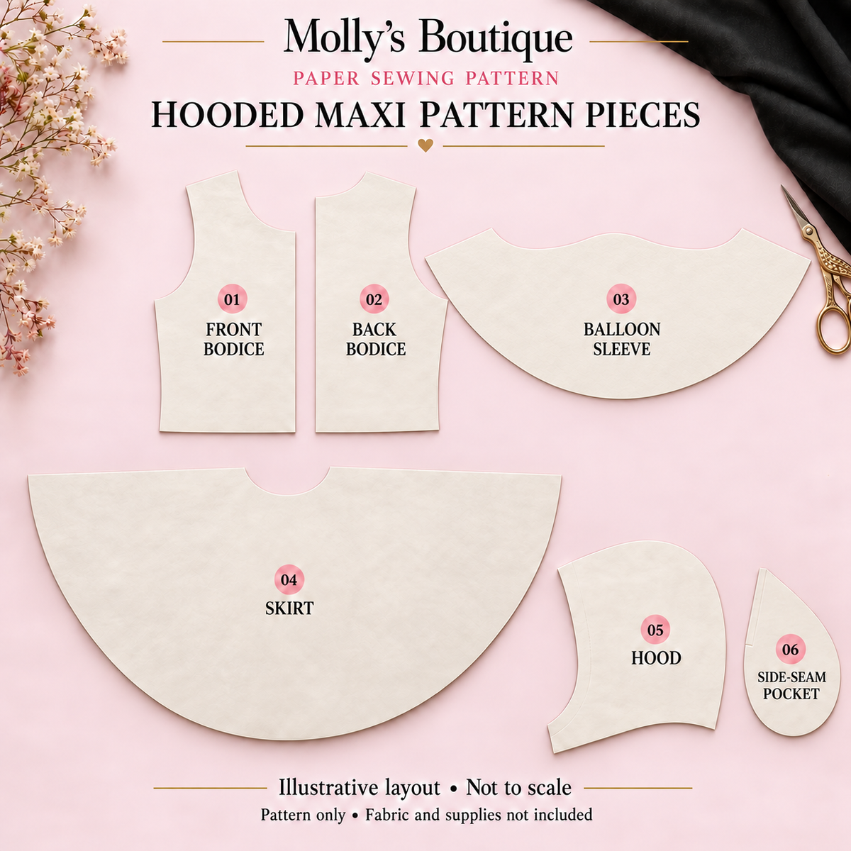 The Everyday Elegance Hooded Maxi — Hand-Cut Paper Sewing Pattern