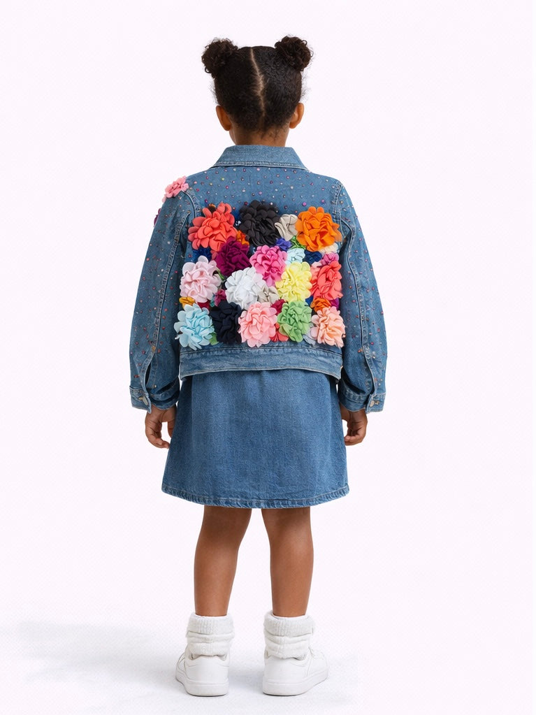 Flowers & Pearls Jean jacket