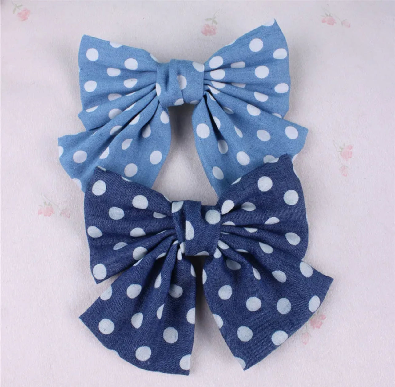 Denim Hair bow clips