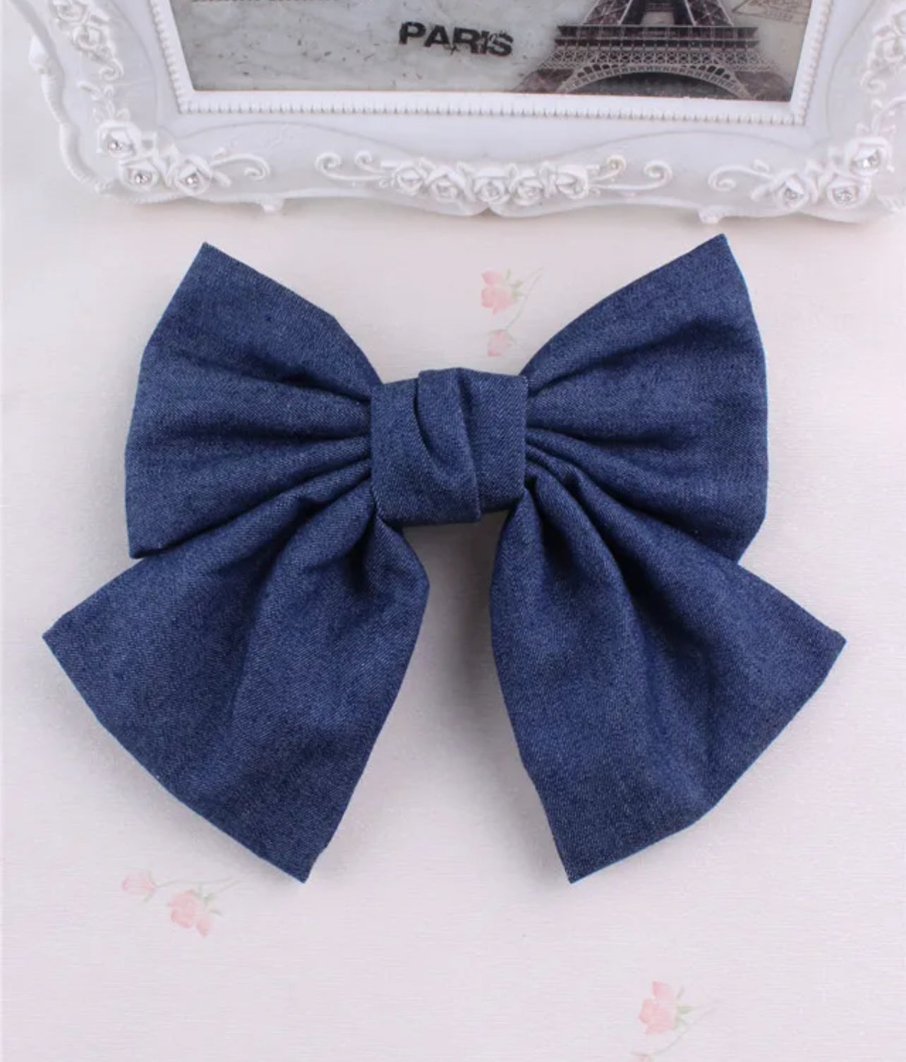 Denim Hair bow clips