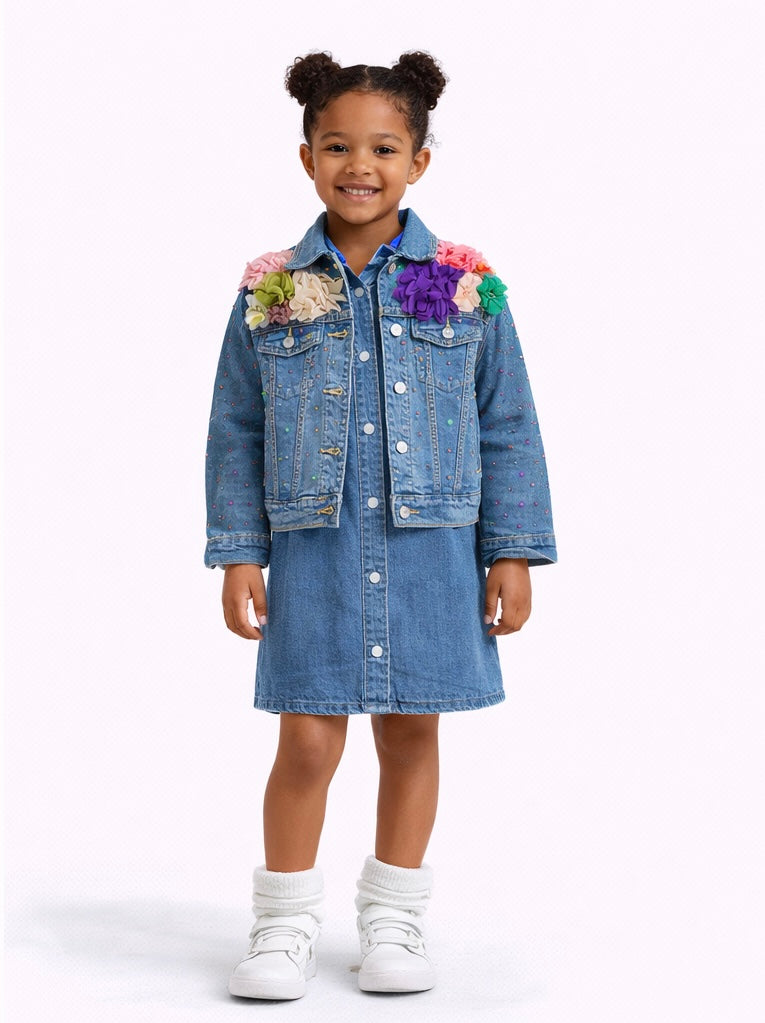 Flowers & Pearls Jean jacket