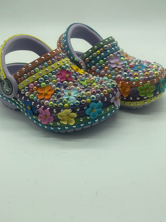 Colorful flowers crocs