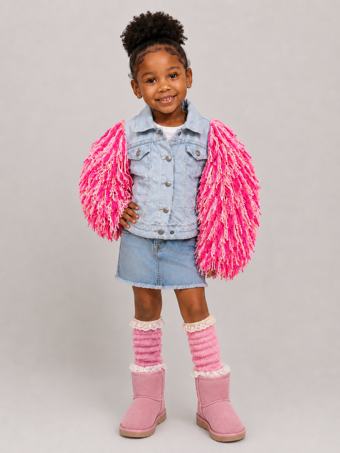 Pink Paradise Shaggy Denim Jacket