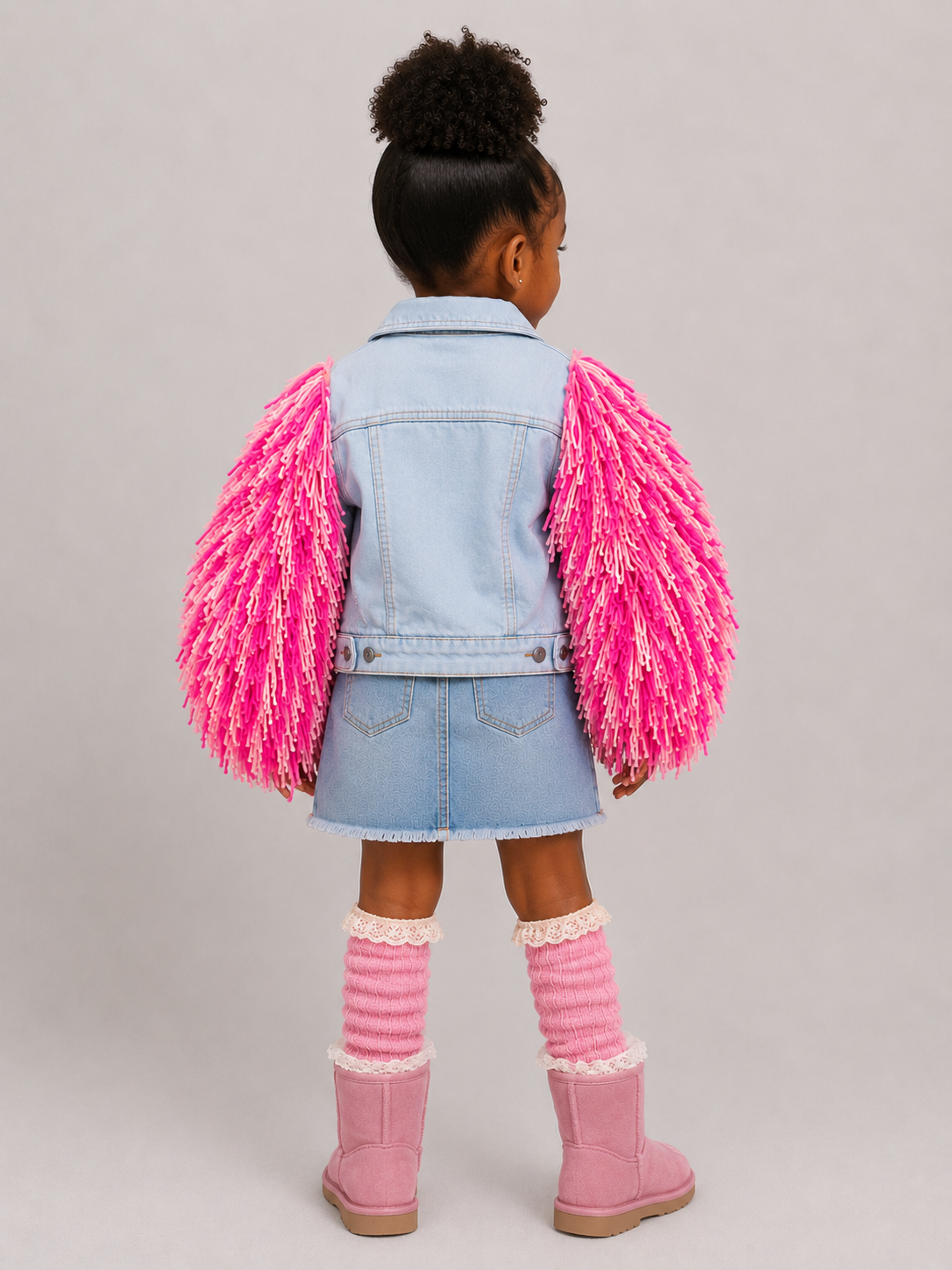 Pink Paradise Shaggy Denim Jacket