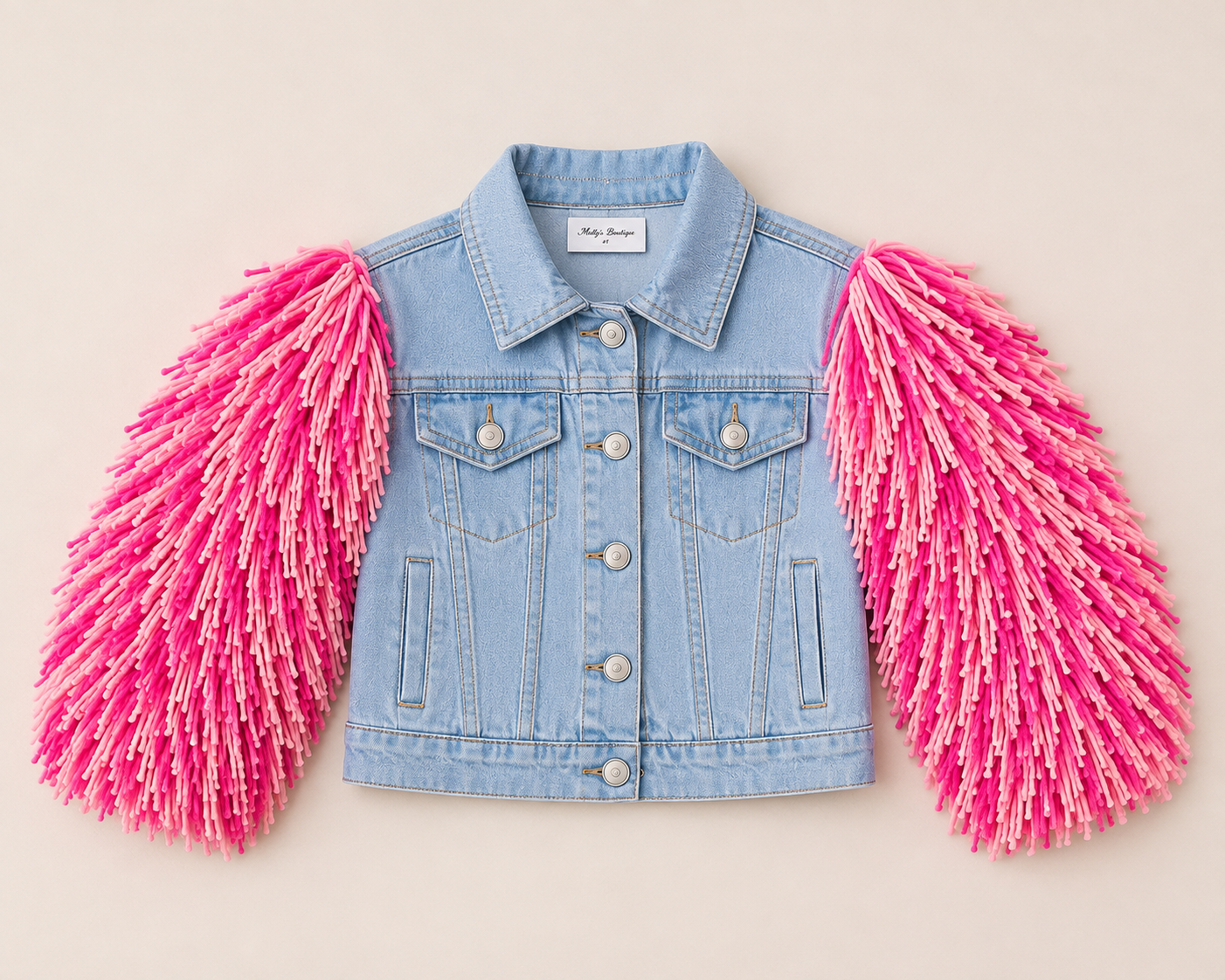 Pink Paradise Shaggy Denim Jacket