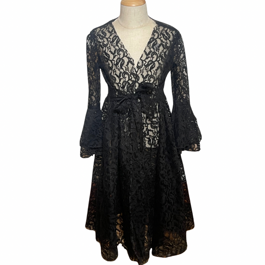 Black lace duster