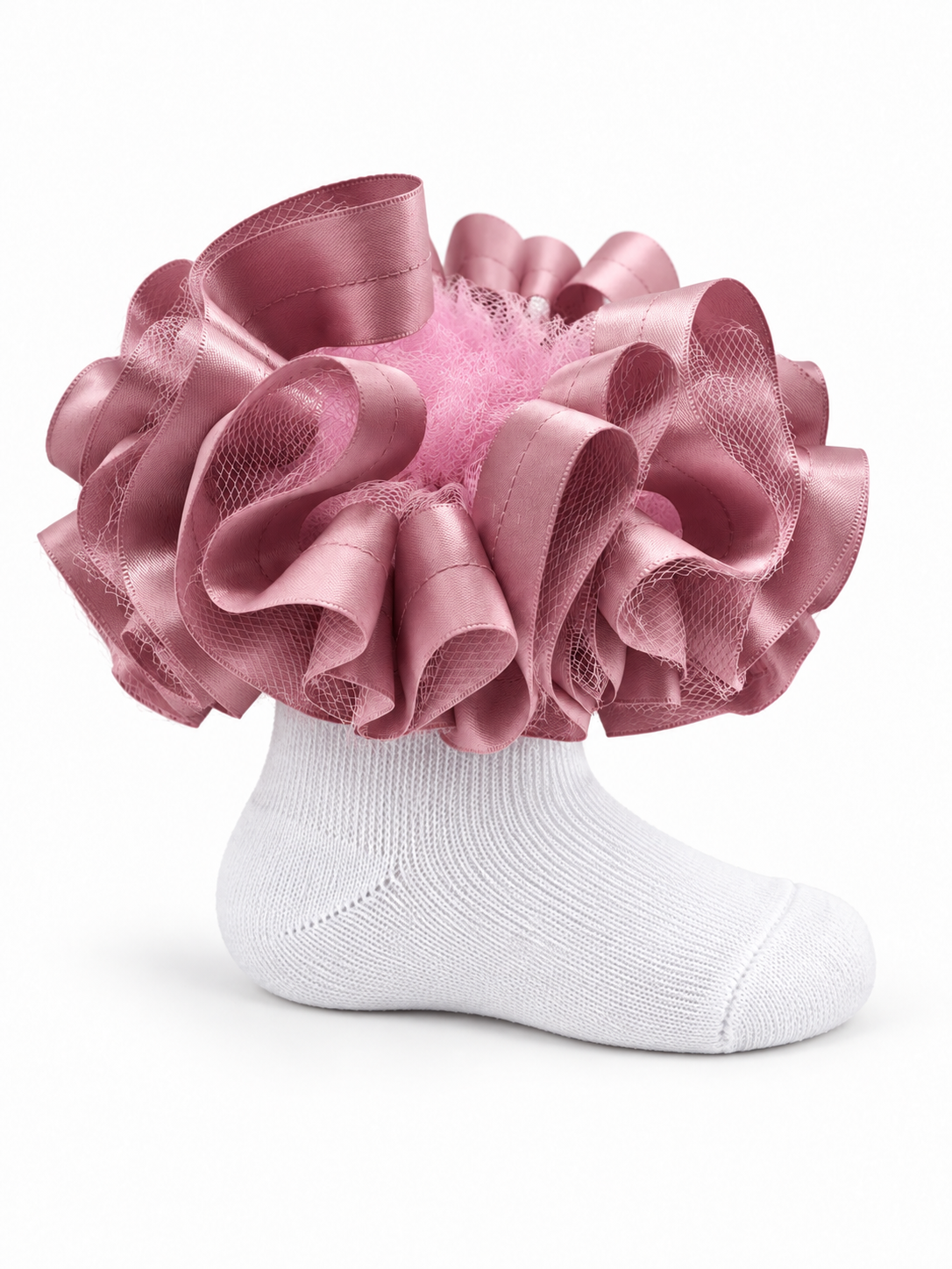 Rosy mauve Ruffle socks