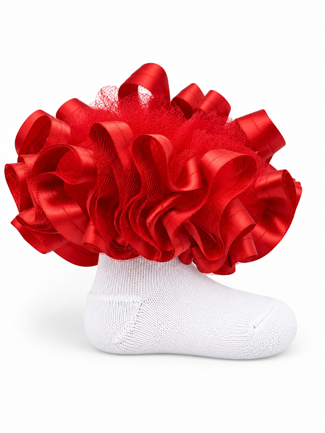 Red Ruffle Socks