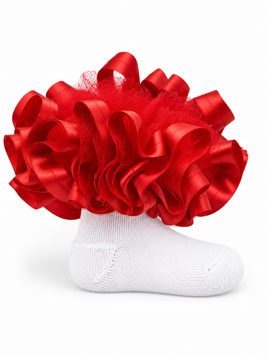Red Ruffle Socks