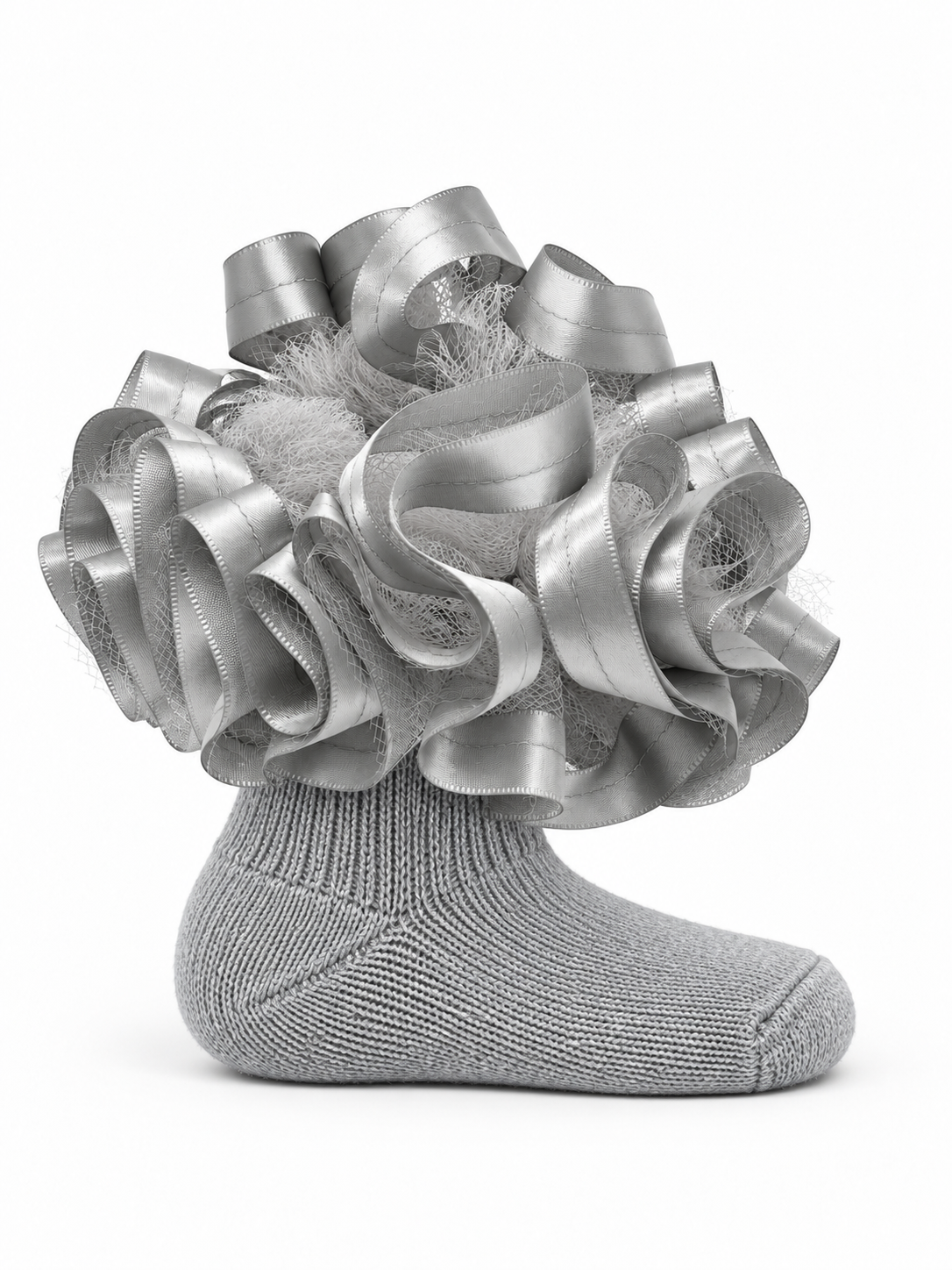 Gray Ruffle Socks
