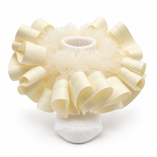 Ivory ruffle socks
