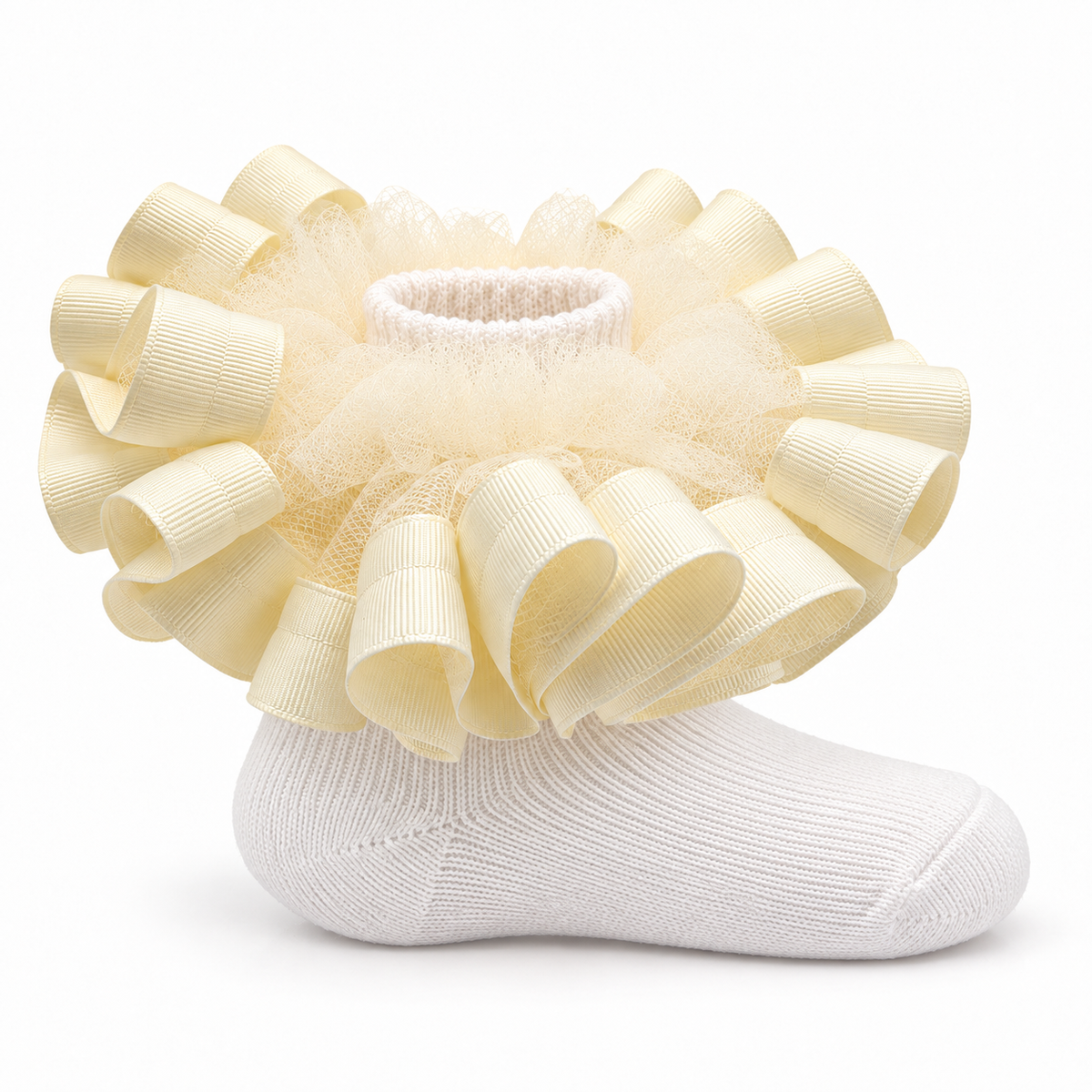 Ivory ruffle socks