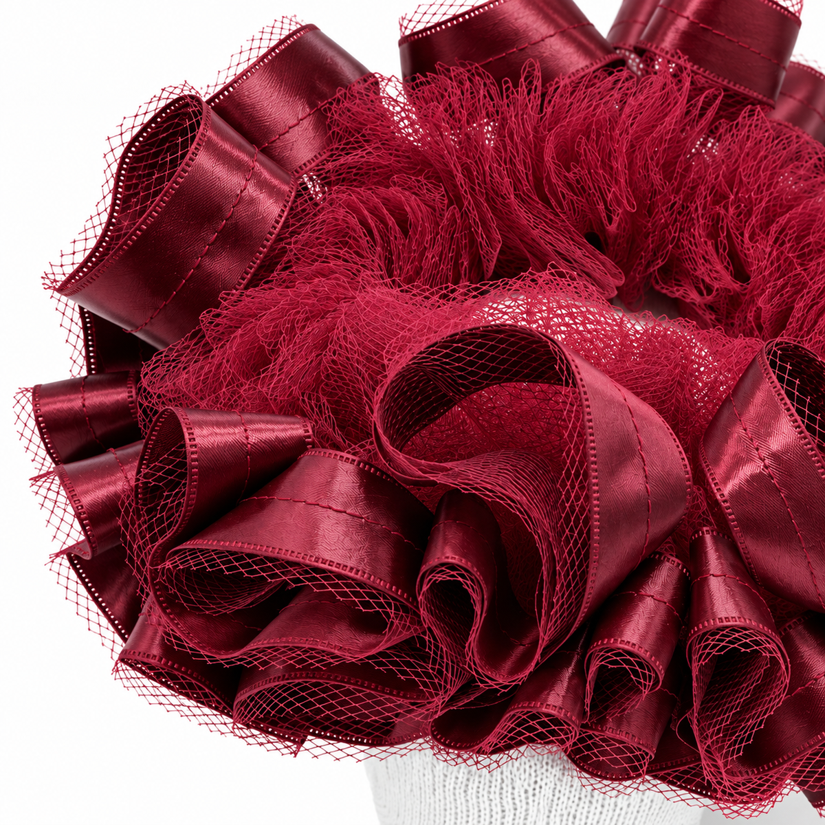 Burgundy Ruffle Socks