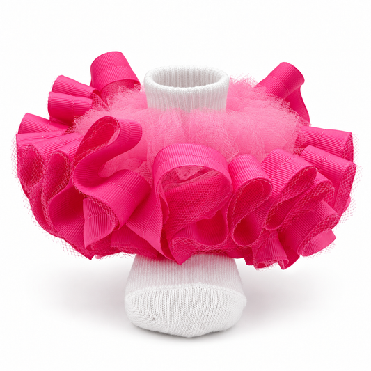 Hot pink ruffle socks