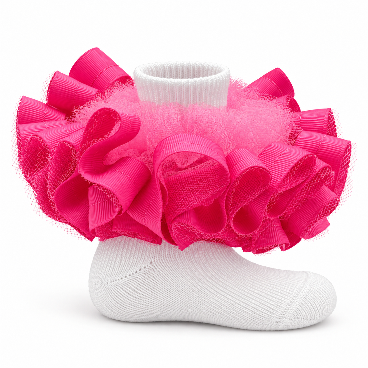 Hot pink ruffle socks