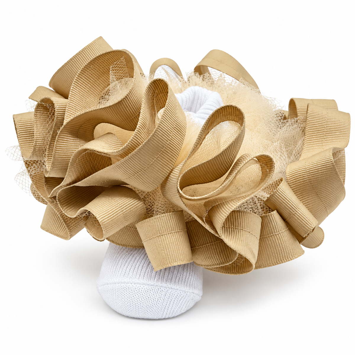 Beige ruffle socks