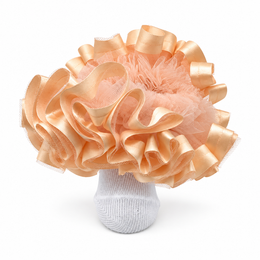 Peach ruffle socks