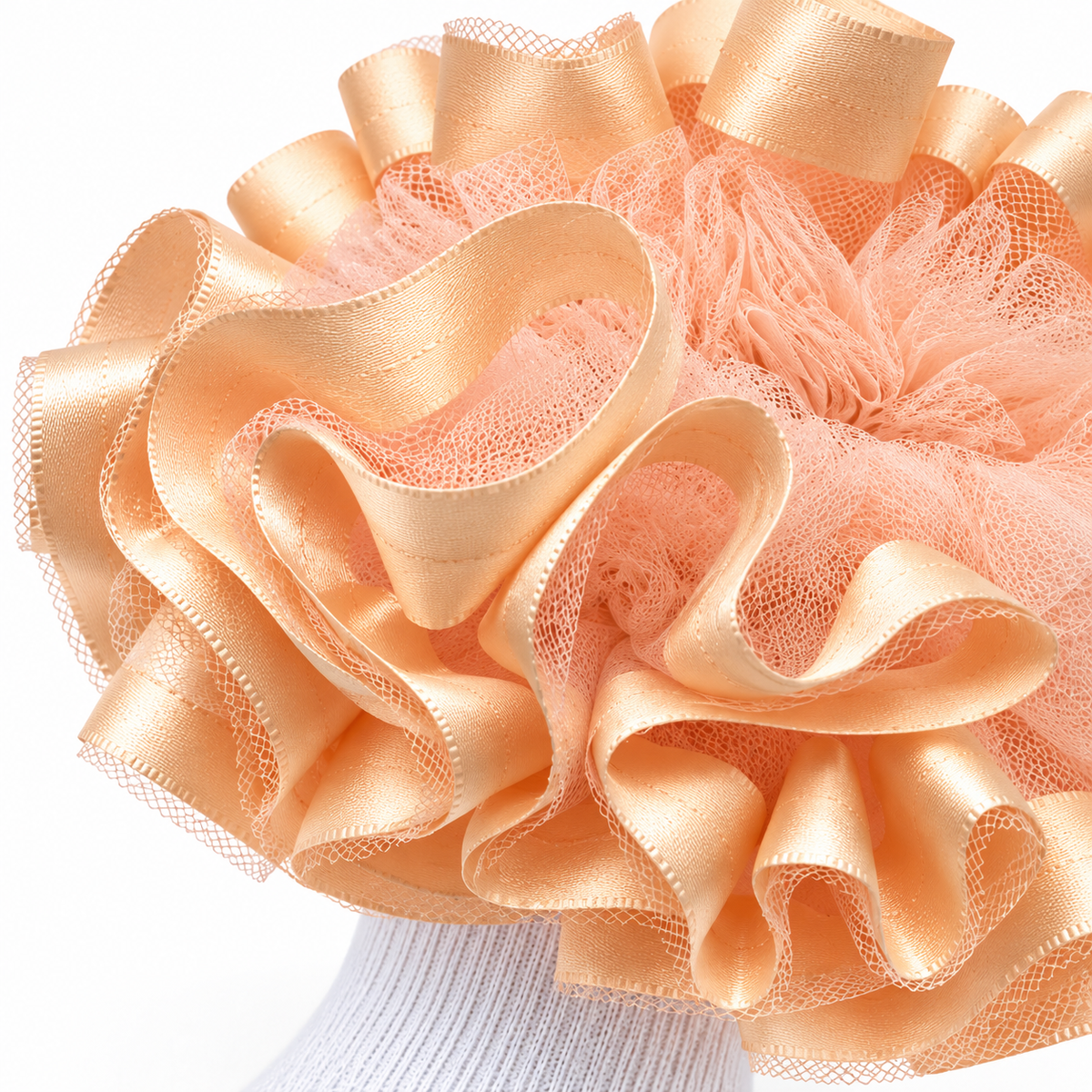 Peach ruffle socks
