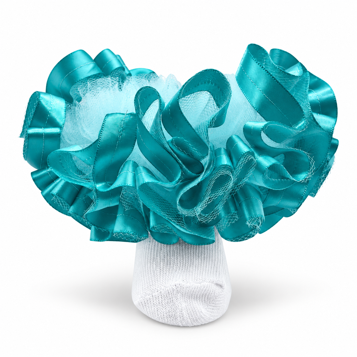 Aqua ruffle socks